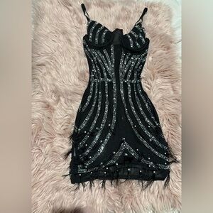 Black rhinestone dress